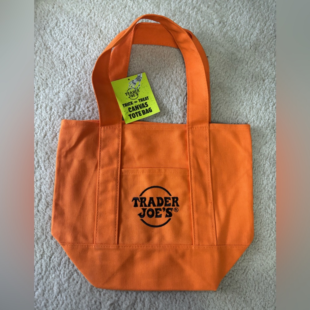 Trader Joe's Mini Orange Canvas Tote Bag